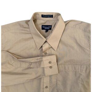 Kilbourne Finch Beige Mens Dress Shirt 15.5 Vintage Single Needle Tailoring